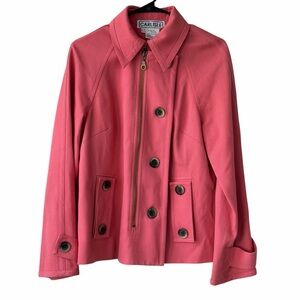 Carlisle Women's Wool Blend Short Vibrant Pink Utility Jacket Size 8
